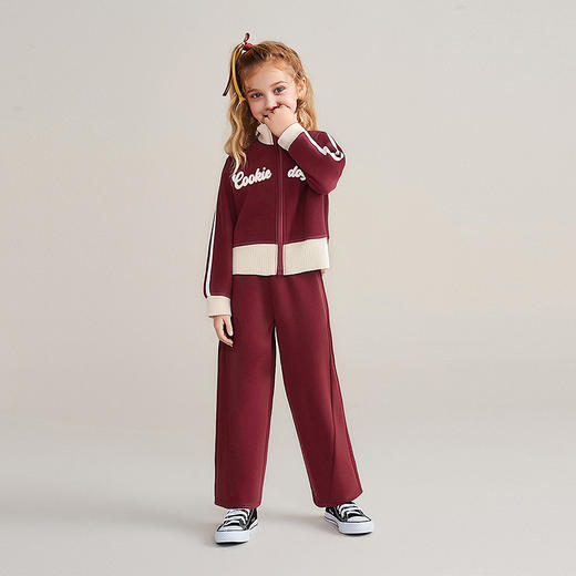 笛莎Deesha 童装女童套装2025秋新款女童字母棒球服外套套装 商品图1