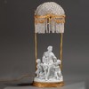 【已售】独角鹿西洋古董法国出品铜鎏金精雕装饰水晶灯罩天使阅读主题素胎瓷人物雕塑底座古董台灯艺术摆件 商品缩略图0
