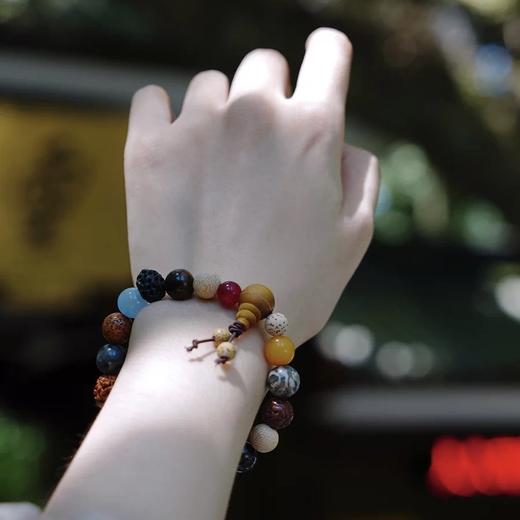 【灵隐文创正版十八籽菩提籽手串】多宝手串菩提朱砂925银金丝楠 商品图4