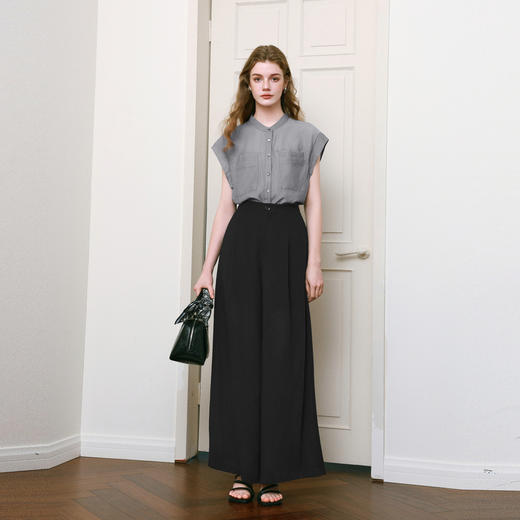 【商场同款】诗凡黎轻软薄直筒裤2025夏新款百搭休闲裤3G5250831 商品图1