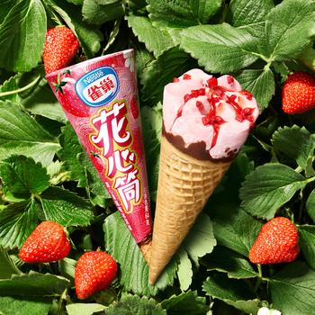 雀巢冰淇淋花心筒甜筒草莓味64g*6支 冰激凌雪糕 商品图1