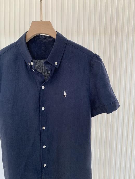 【高品质私服】【RL藏青亚麻短袖衬衫】天然亚麻经纬，松弛慵懒自在，藏青亚麻的随性中和了职场的紧绷G14XX-CC【无标出货 介意慎拍】 商品图11