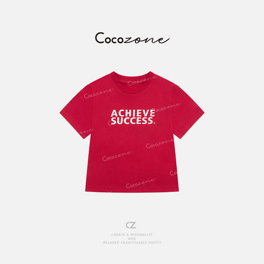 COCO ZONE 刘一一 圆领短袖故事感美式印花简约T恤 CD2A1438 商品图0