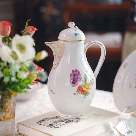 【已售】独角鹿西洋古董20世纪德国柏林皇家瓷窑KPM出品蝴蝶花卉系列主题手绘描金装饰六人下午茶瓷器套件 商品图3