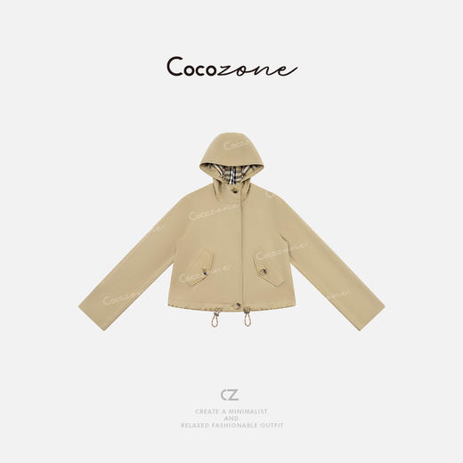 COCO ZONE 刘一一【100棉】连帽拉链纯色街头感风衣外套CD2A1424 商品图1