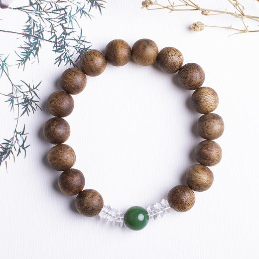 xy0389沉香+碧玉水晶手串 商品图1