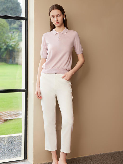 【绵羊毛短袖针织衫】25年夏季新品女士100%羊毛薄款针织上衣 商品图5