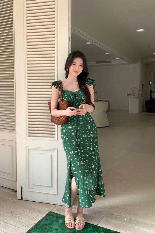 Stay2Weeks 度假风绿色碎花连衣裙 20838 商品图0