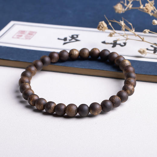 xy0418，6.5mm沉香素串单圈手串 商品图5