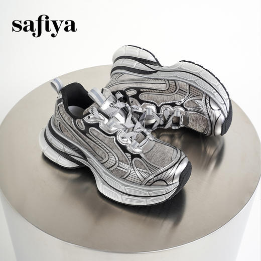 预售7天|Safiya/索菲娅2025潮酷时尚百搭小个子增高轻便休闲运动老爹鞋SFD3112001 商品图0