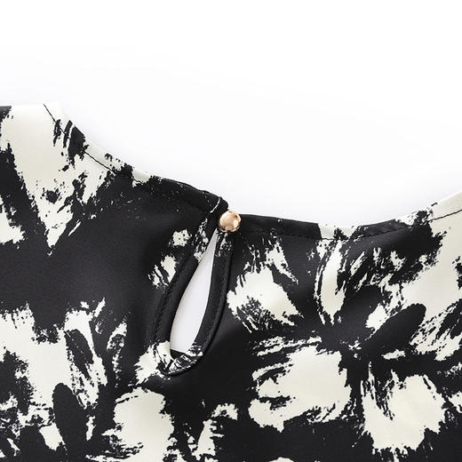 「高货wl」全新升级【铂金会员293/天猫389/差价96】(11905)洛诗琳轻中式印花缎面连衣裙2025夏季气质显瘦优雅长裙 商品图2