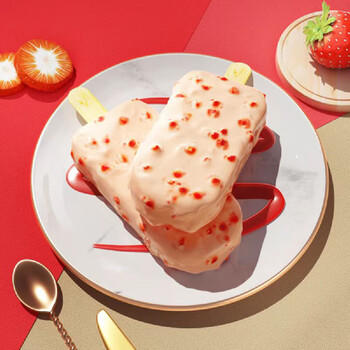 蒙牛 随变软芯莓莓草莓味冰淇淋75g*5支/雪糕冰棍奶糕 商品图2