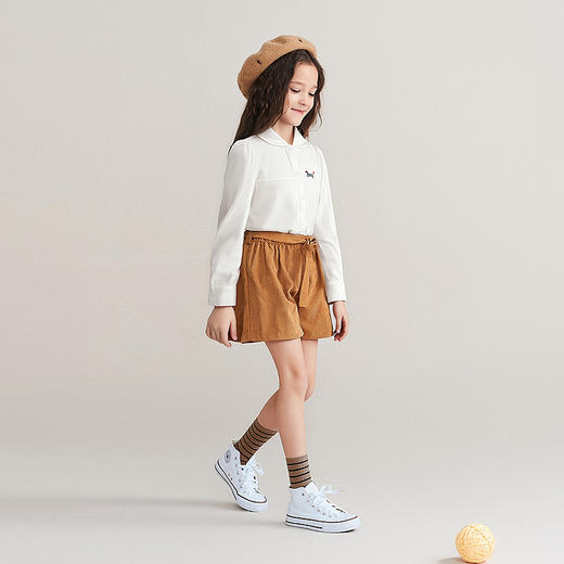 笛莎Deesha 童装女童衬衫2025秋新款女童甜美小狗娃娃领衬衫 商品图2