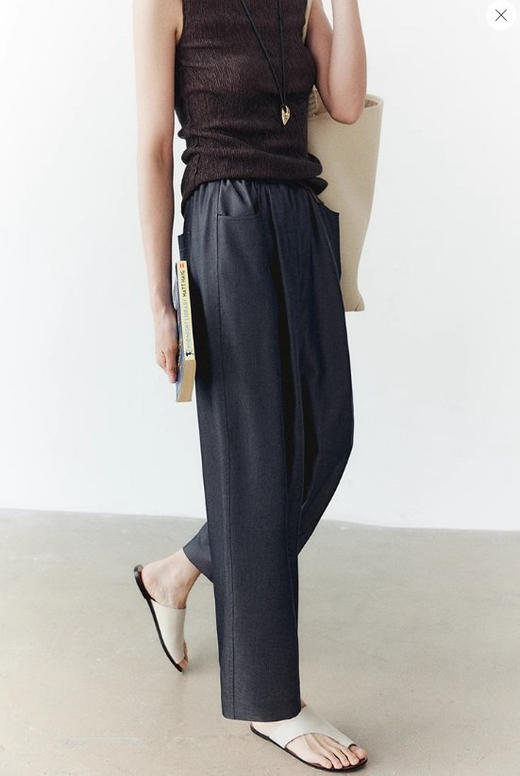 智感轻都市9分“轻牛仔”香蕉裤 显瘦修胯显腿细香蕉裤 轻牛仔风 冷都时装灰西裤 会呼吸的薄 时尚新香蕉裤型 松紧腰设计 商品图5