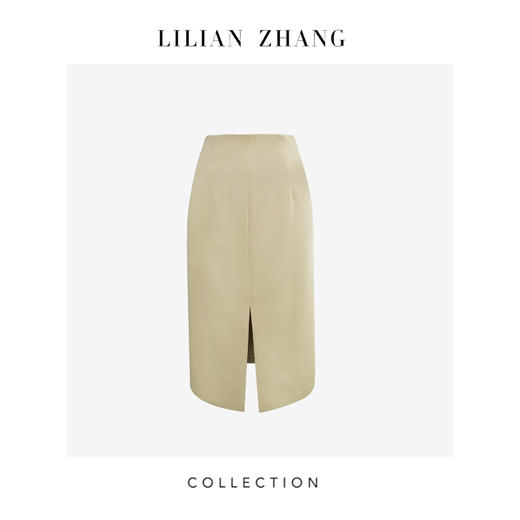 定制—优雅百搭风—舒适包臀显瘦时尚百搭开衩中长半裙  2103022 商品图1