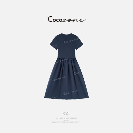 COCO ZONE 刘一一【索罗纳棉混纺】圆领修身透气亲肤连衣裙CD2A1473 商品图1