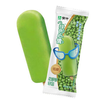 蒙牛绿色心情低糖绿莎莎雪糕70g×8支 绿豆沙冰淇淋冰棍奶糕 商品图5