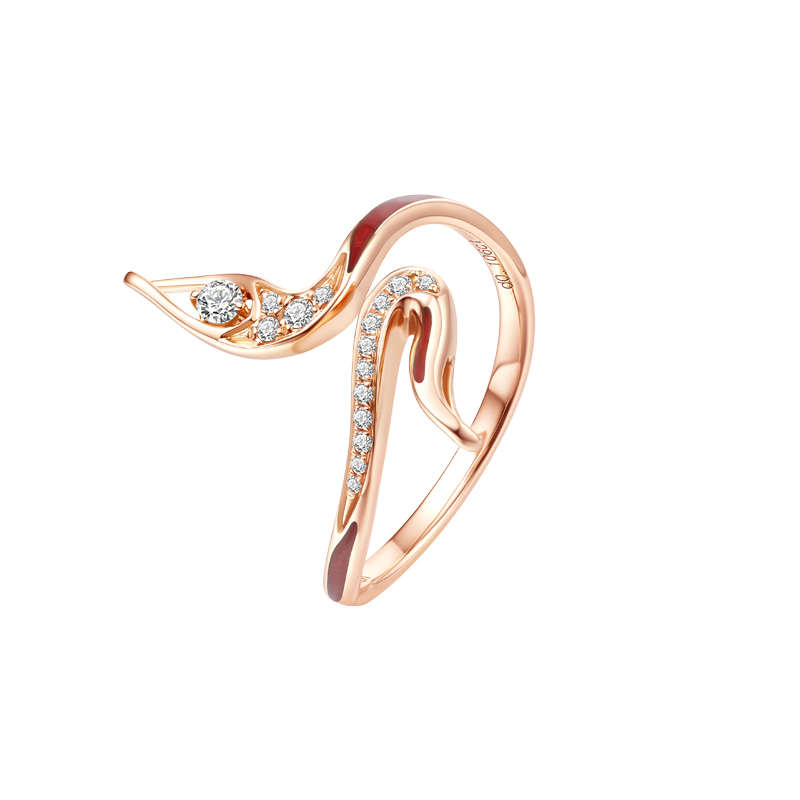 ［东方有境］18K玫瑰金镶钻戒指#娲神