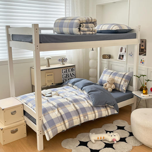 GRACE SPACE格调空间 纯棉学生宿舍用被套枕套床单三件套/床笠三件套 商品图4