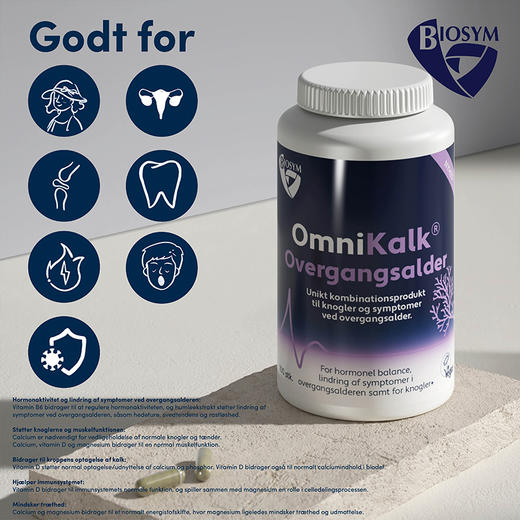 [极速送达-FX]Biosym更年期钙片100粒. Biosym OmniKalk Overgangsalder 100 kap. 商品图1