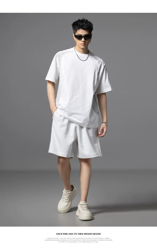 PINLI品立2025夏季新款男士宽松运动直筒短裤潮牌休闲百搭五分裤GD252117401 商品图9