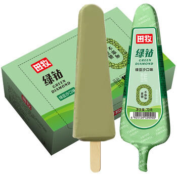 田牧绿钻零蔗糖绿豆沙味70g*10支无添加蔗糖雪糕冷饮冰激凌冰棍 商品图2