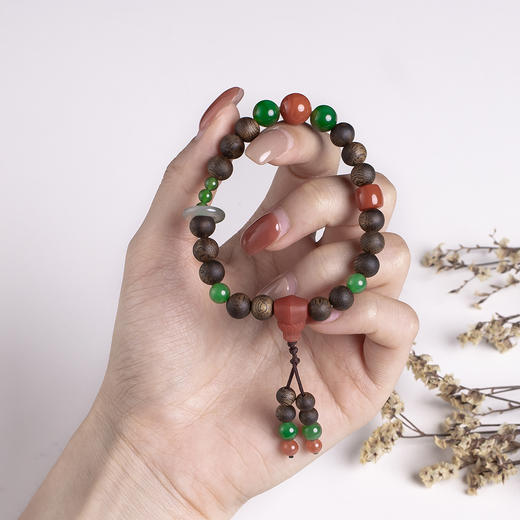 xy0405沉香+南红碧玉转运手串 商品图7