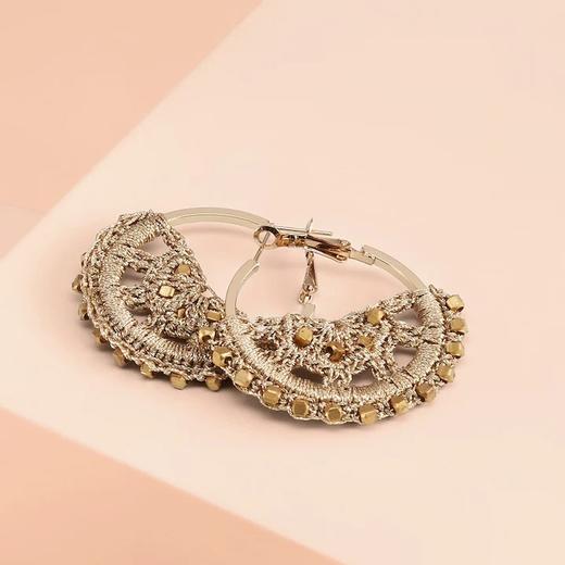 心艺手作：向日葵耳环系列 Small Semi Filigree Crochet Earrings in Silver/Gold 商品图6