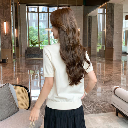 奢姿大码女装2025夏季减龄绣花图案时尚针织衫胖妹妹圆领百搭上衣9652621788 商品图3