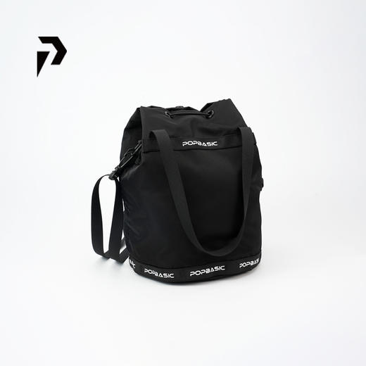 POPBASIC男女皆可水桶包通勤百搭抽绳手铃大容量斜挎单肩包 商品图0