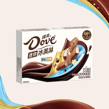 德芙（Dove）冰淇淋 多口味迷你巧克力冰淇淋混合装巧克力香草味 32g*4支 商品图6