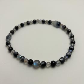 【普陀山】蓝兔⽑貔蛷雕刻能量手串 星⾠暮影  ⼿围14-14.5