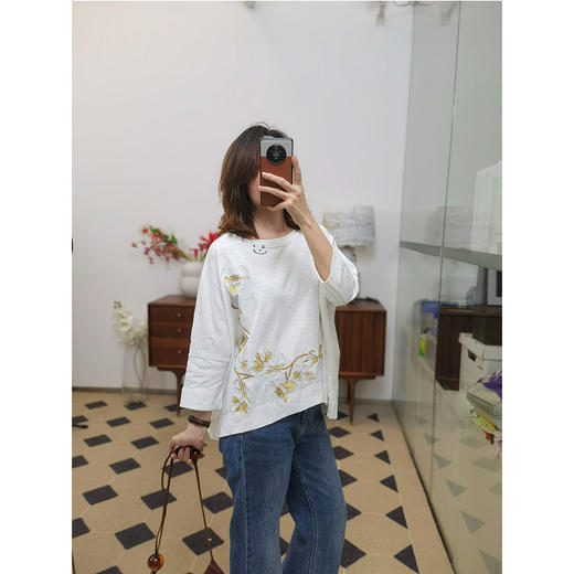 【非质量问题不退，谢谢理解】会呼吸的T恤！ 埃及长绒棉刺绣T 透气吸汗 紧密工艺 把舒适与美穿身上 商品图4