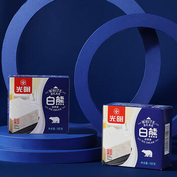 光明 白熊中砖 100g*4块 经典奶砖奶香味 冰激凌冷饮冰淇淋 商品图2