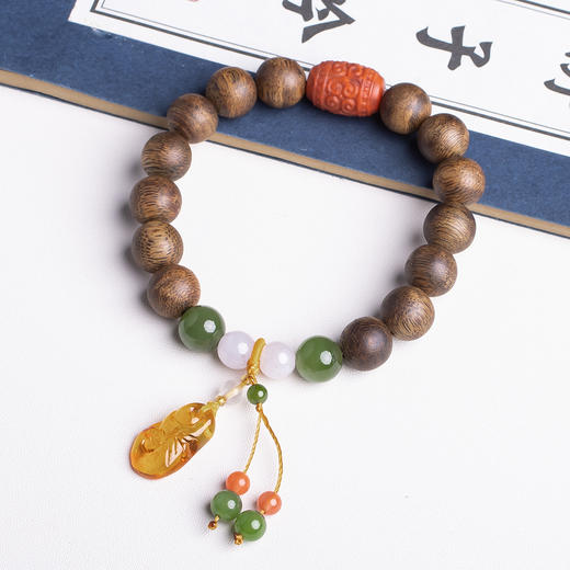 xy0406沉香+南红蜜蜡碧玉手串 商品图5