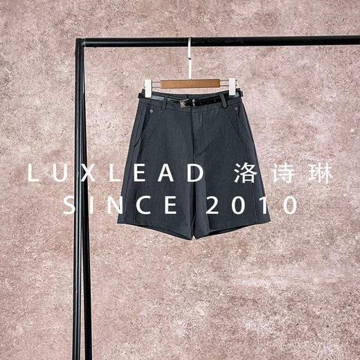 「开团福利」洛诗琳高级感薄款通勤西装阔腿裤女2025夏季新款A字短裤高腰显瘦五分裤女(7天内发货)45753 商品图1