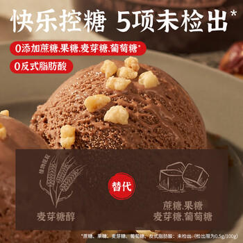 轻遇（SoftCrush）零蔗糖 牛乳零蔗糖冰淇淋榛子黑巧味雪糕甜品家庭杯装460ml 商品图3