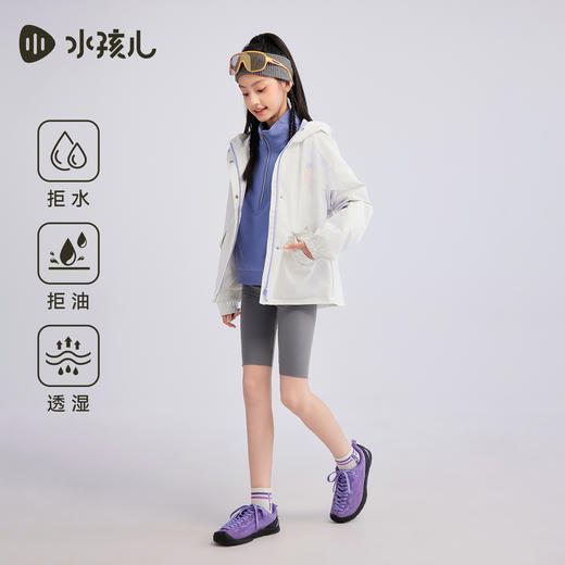 水孩儿童装女童外套薄2025秋季新品中大童防泼水透湿风衣连帽上衣 商品图3