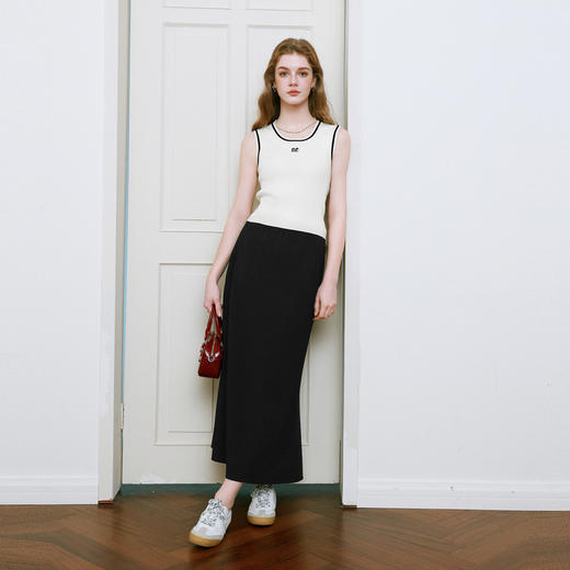 【商场同款】诗凡黎撞色边针织背心2025夏新款无袖上衣3G4230792 商品图1