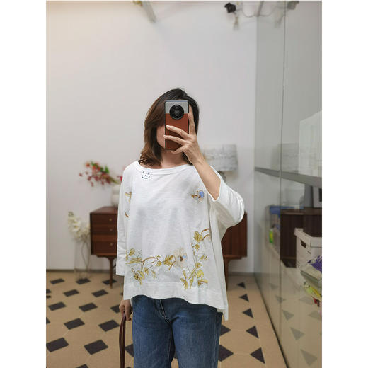 【非质量问题不退，谢谢理解】会呼吸的T恤！ 埃及长绒棉刺绣T 透气吸汗 紧密工艺 把舒适与美穿身上 商品图2