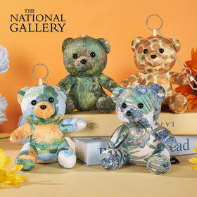 英国国家美术馆 印象派系列 向日葵 睡莲  麦田与柏树 鸢尾花 毛绒玩偶小熊挂饰