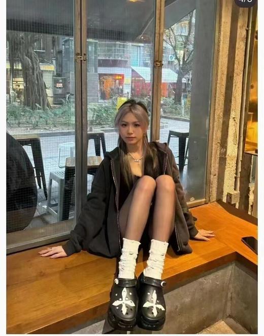 SMFK x Crocs 联名系列光轮十字花厚底增高洞洞鞋女款（HY） 商品图2