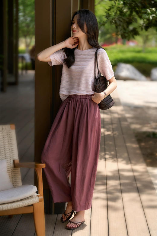 温柔治愈娴娴衫绝美淡紫肌理感莱赛尔衫 商品图6