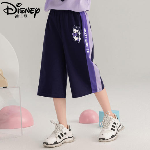 H34迪士尼女童夏装七分裤薄款短裤女孩夏季裤子运动休闲中大童潮 商品图3