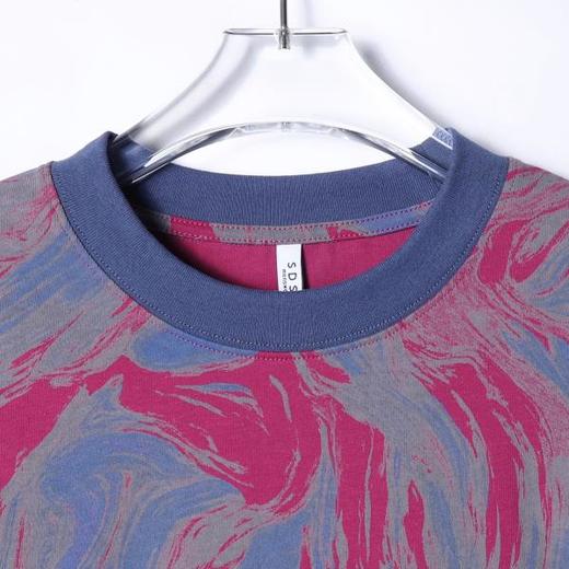 T4036夏季高级感新款男士美式扎染水波纹设计短袖T恤百搭时尚圆领上衣 商品图2