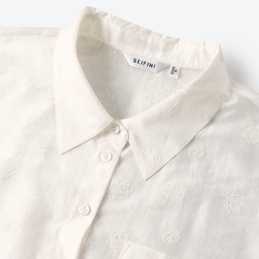 【商场同款】诗凡黎莱赛尔衬衫2025夏新款玫瑰暗纹上衣3G5120401 商品图2