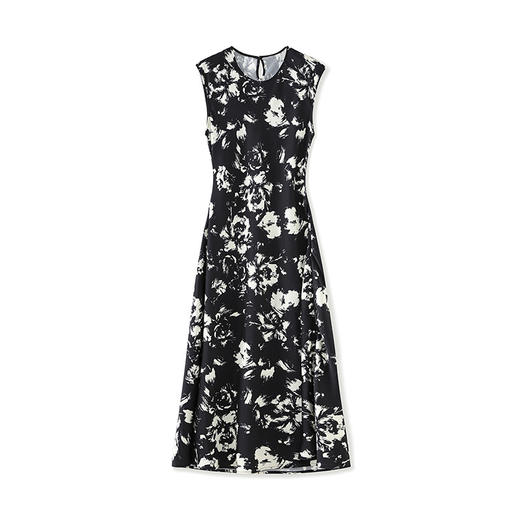 「高货wl」全新升级【铂金会员293/天猫389/差价96】(11905)洛诗琳轻中式印花缎面连衣裙2025夏季气质显瘦优雅长裙 商品图4