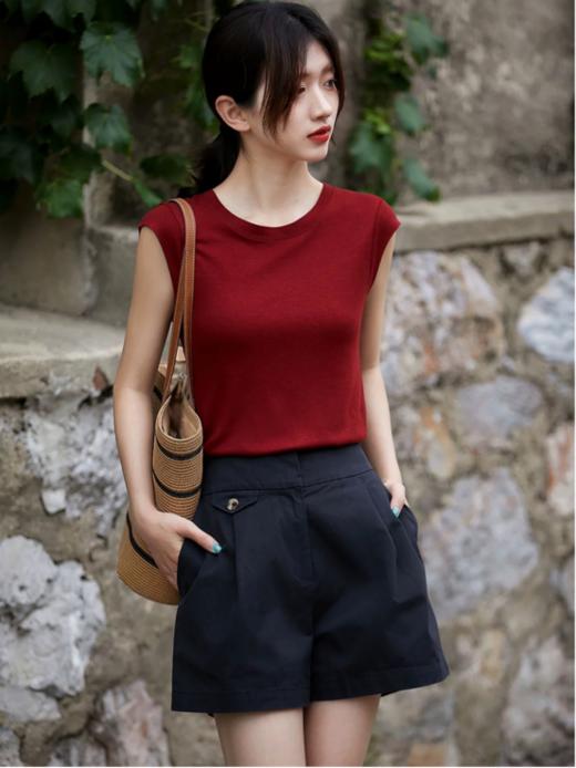 【MOMOTIABIN纯色小飞袖T恤YYTMA81】美yang原版面料！⁮针织T恤最贵的面料！⁤！⁢6A级兰精天丝莱赛尔配比！！刷新了对真丝和针织的双重认知！⁣ 商品图2