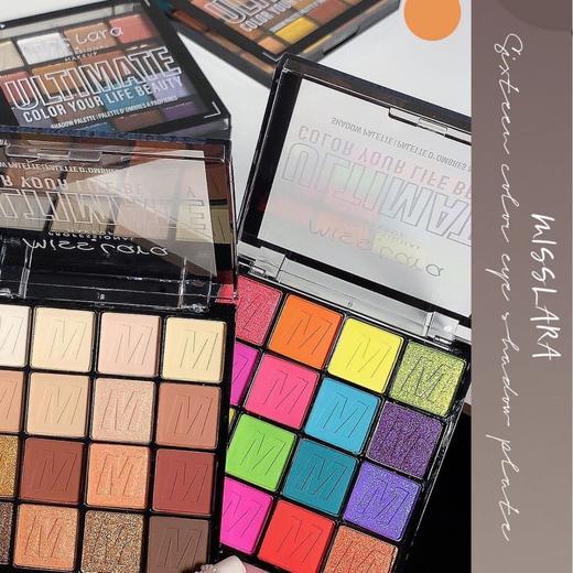 【细闪亮片，一盘多用~】珠光哑光彩妆盒 亮片细闪眼妆舞台妆综合盘 防水眼影盘一盘多用眼影-QQ 商品图1