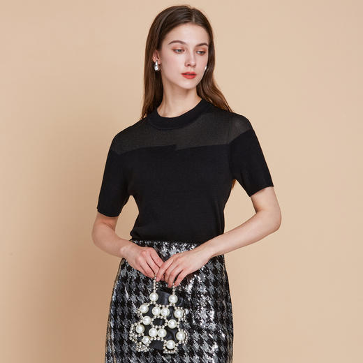 EITIE爱特爱气质高级感通勤干练显瘦针织衫秋季新款7901601 商品图1